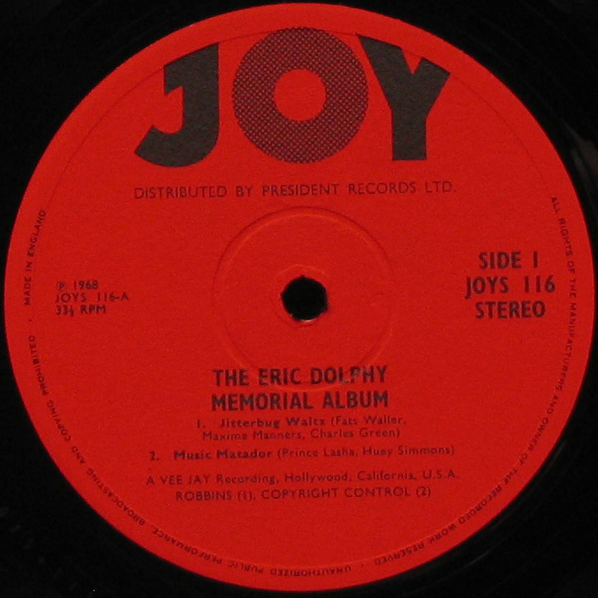 LP Eric Dolphy — Eric Dolphy Memorial Album фото 3