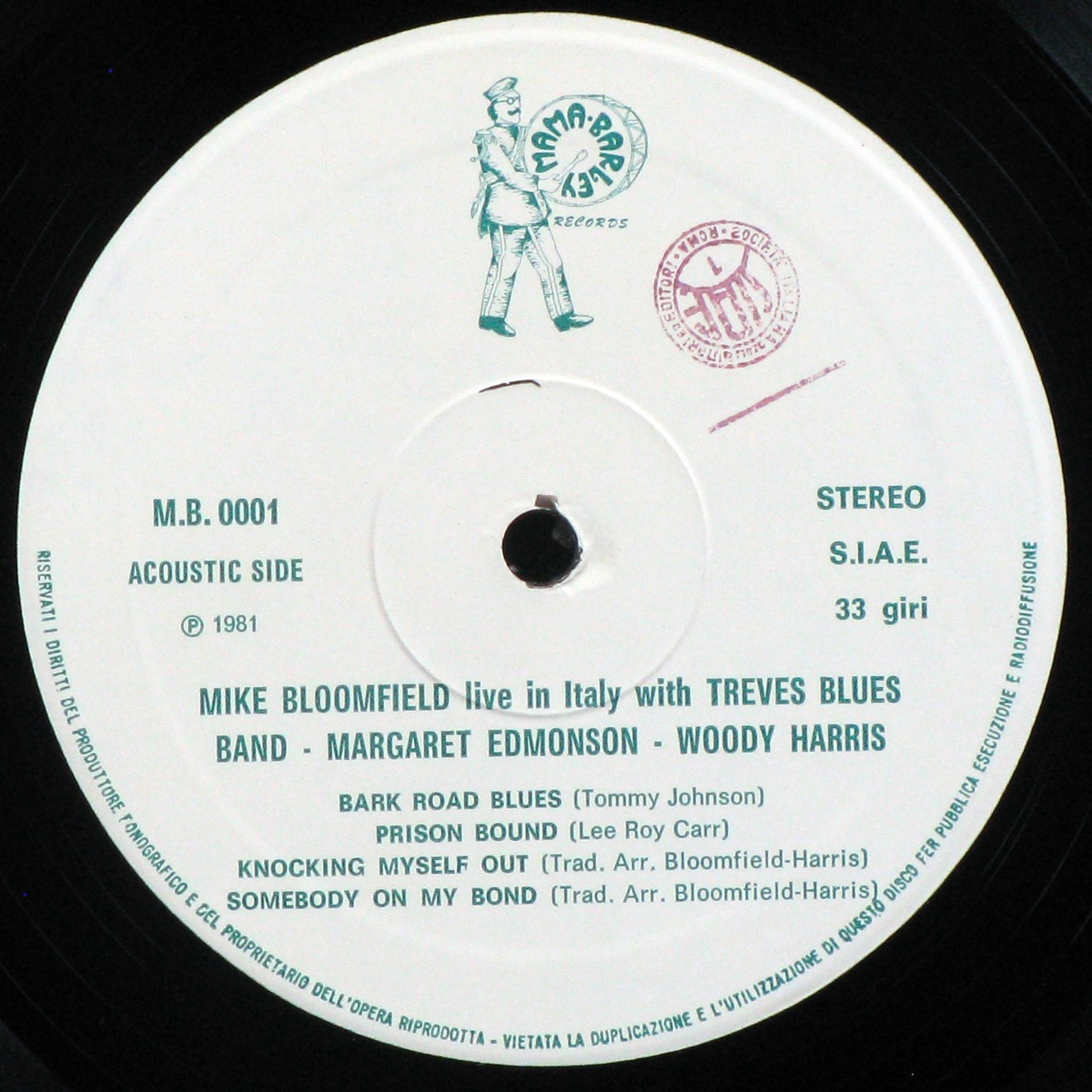 LP Mike Bloomfield + V/A — Live In Italy фото 2