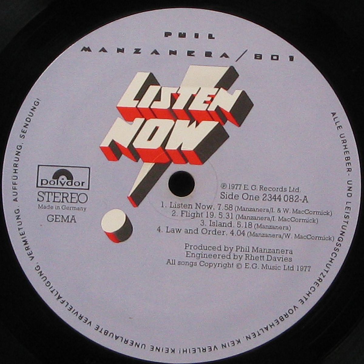 LP Phil Manzanera / 801 — Listen Now фото 2