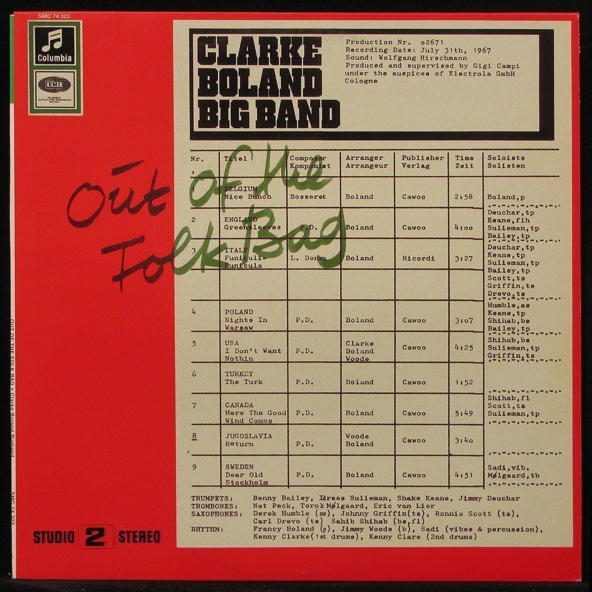 LP Clarke Boland Big Band — Out Of The Folk Bag фото