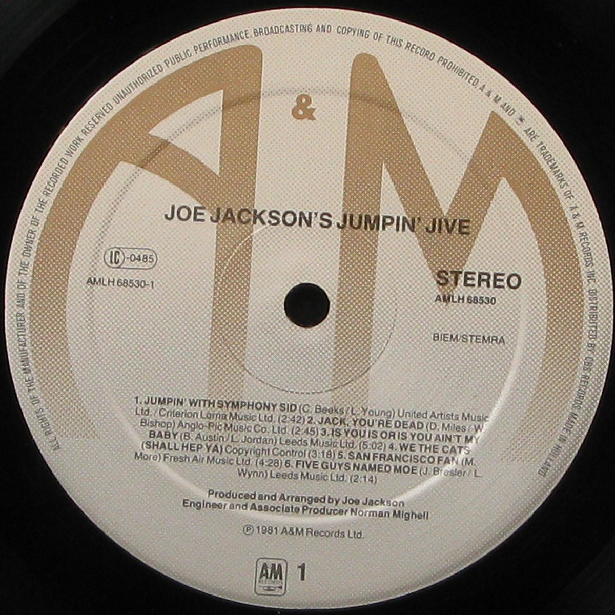 LP Joe Jackson — Joe Jackson's Jumpin' Jive фото 2