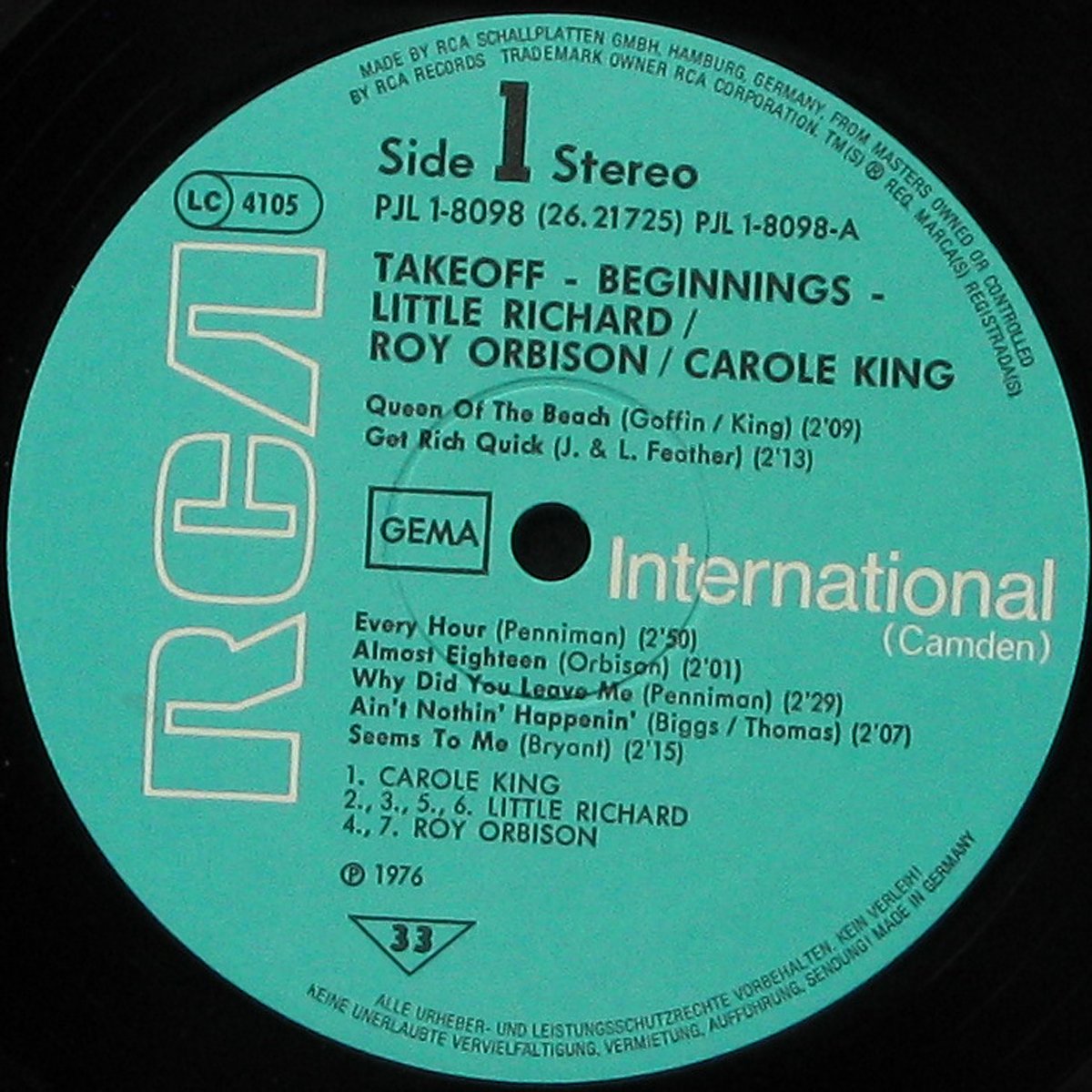 LP Little Richard / Roy Orbison / Carole King — Beginnings фото 2