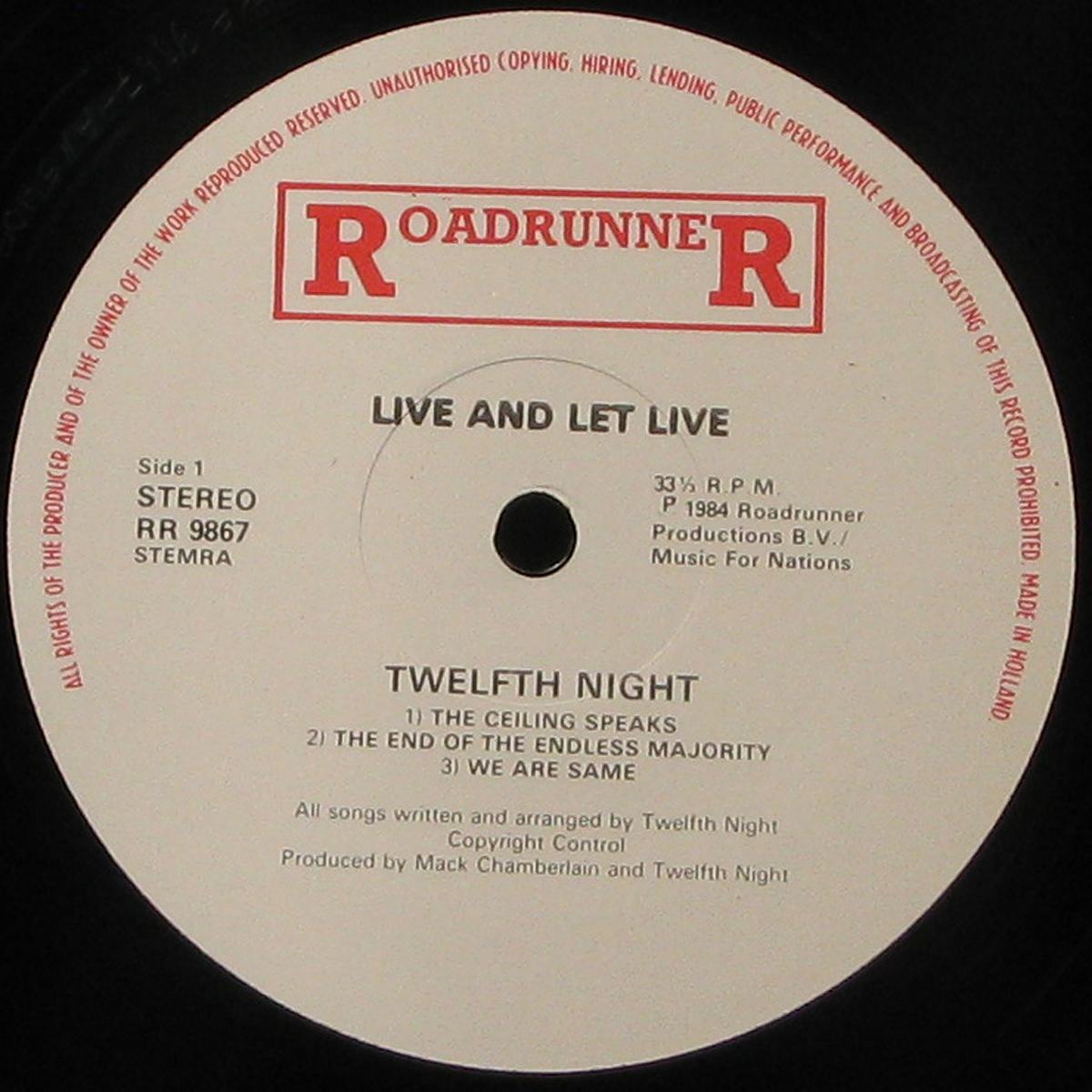 LP Twelfth Night — Live And Let Live фото 2