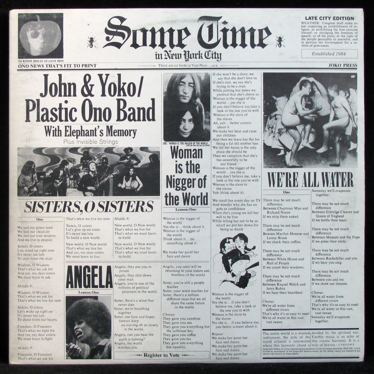 LP John & Yoko / Plastic Ono Band — Some Time In New York City (2LP, + post-card) фото