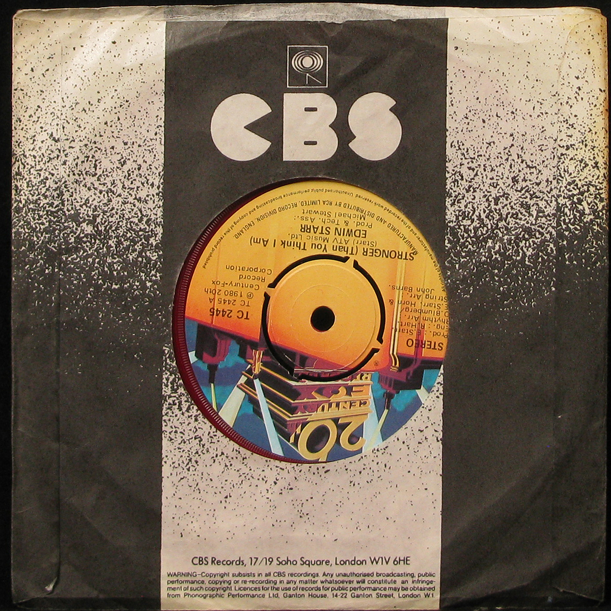 LP Edwin Starr — Stronger (Than You Think I Am) (single, coloured vinyl) фото