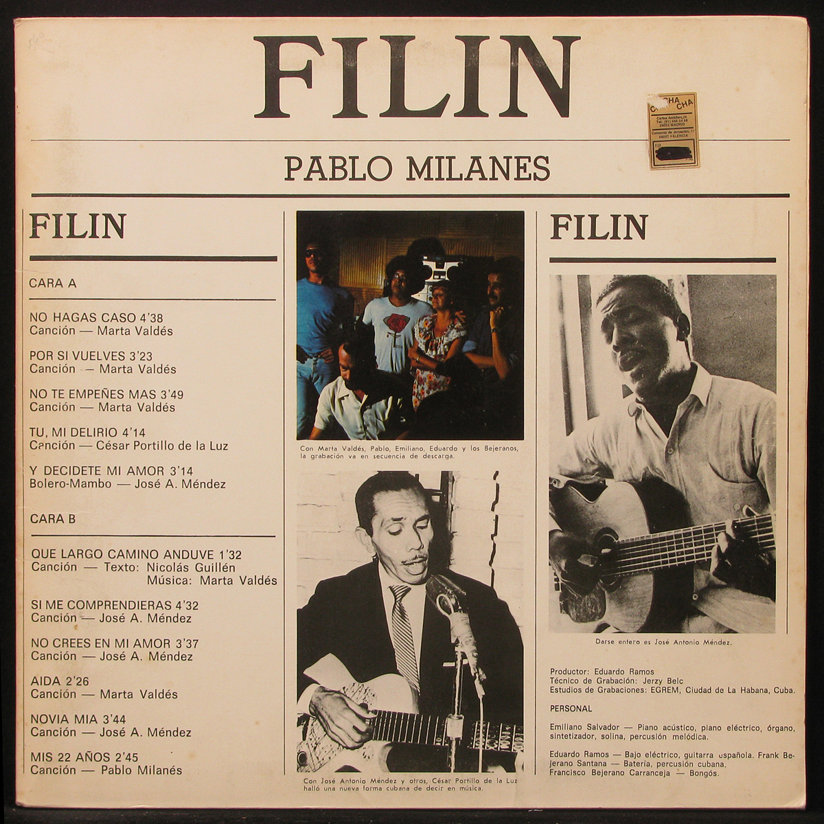 LP Pablo Milanes — Filin фото