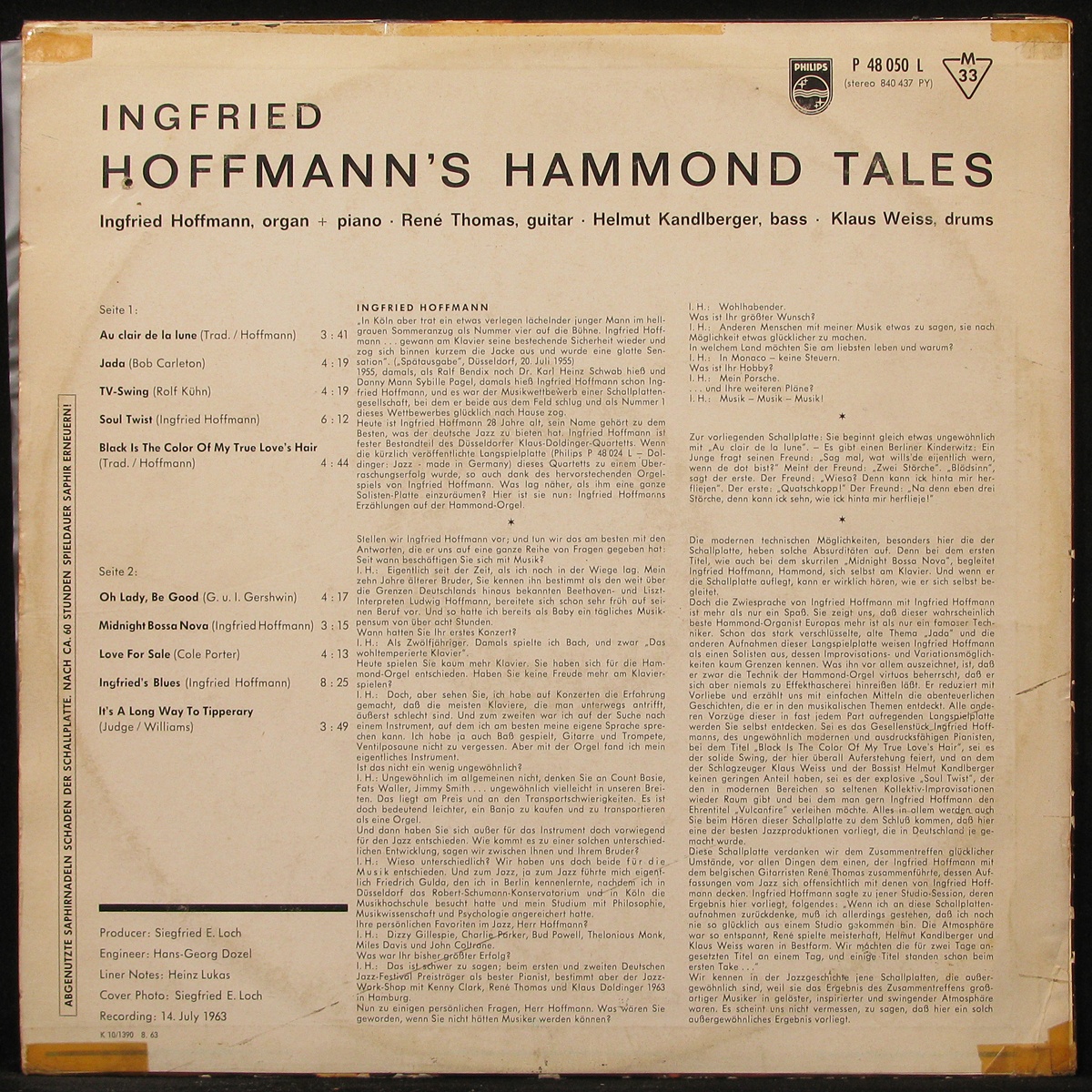 LP Ingfried Hoffmann — Hammond Tales (mono) фото 2