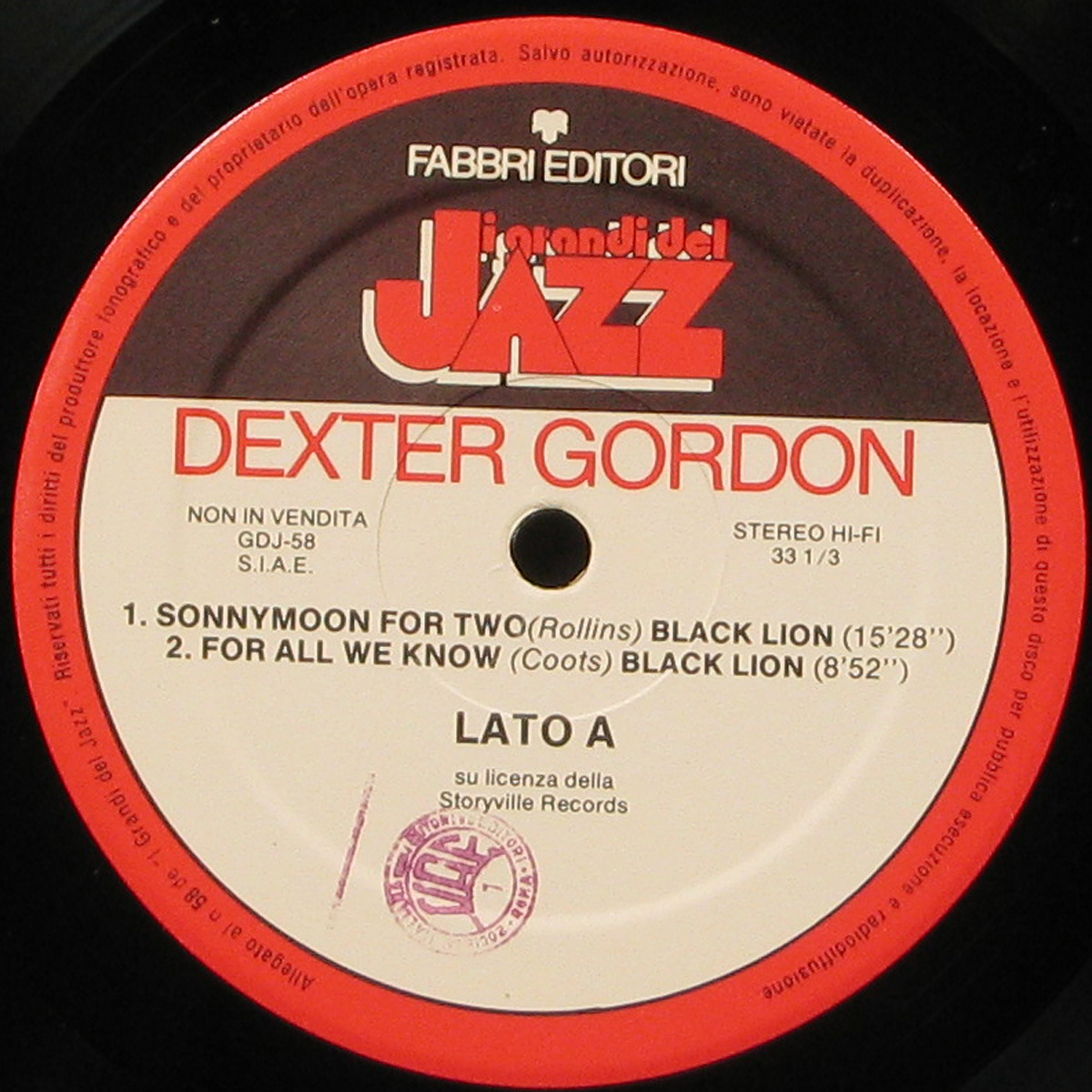 LP Dexter Gordon — I Grandi Del Jazz – 58 (+ booklet) фото 2