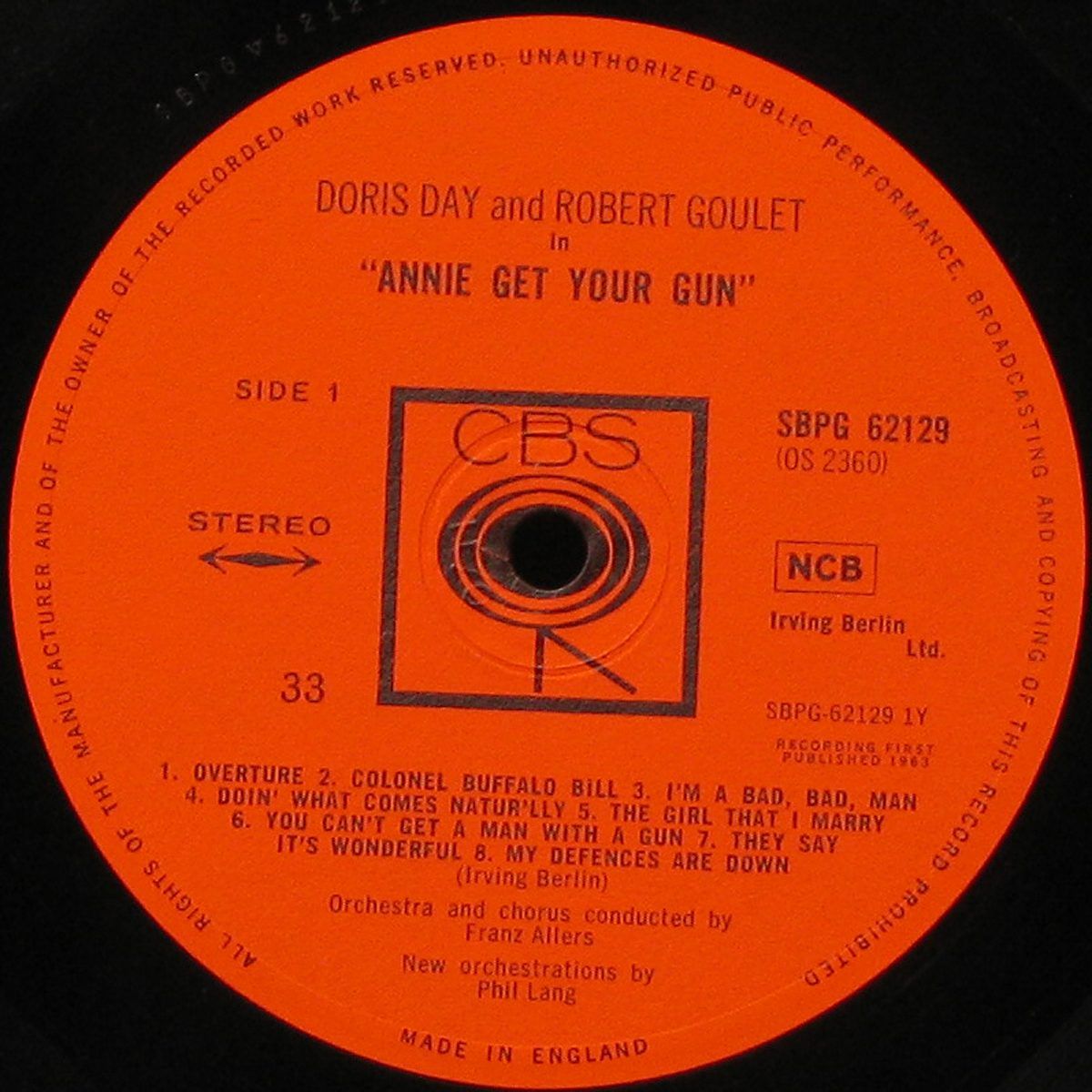 LP Doris Day And Robert Goulet — Annie Get Your Gun фото 2