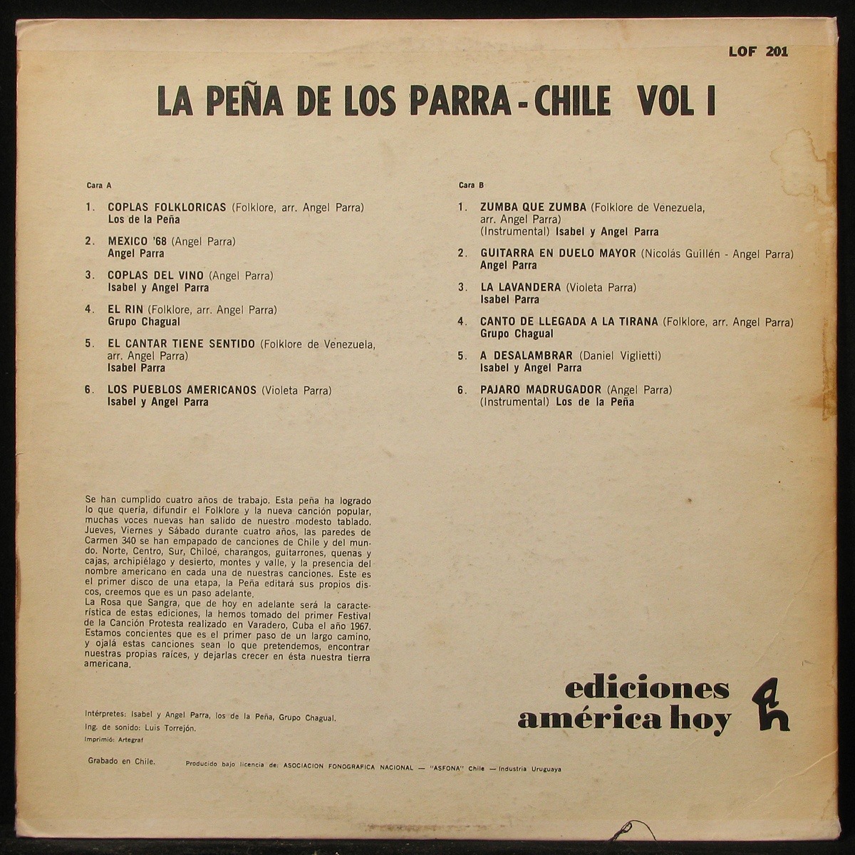 LP Isabel Y Angel Parra — La Pena De Los Parra фото 2