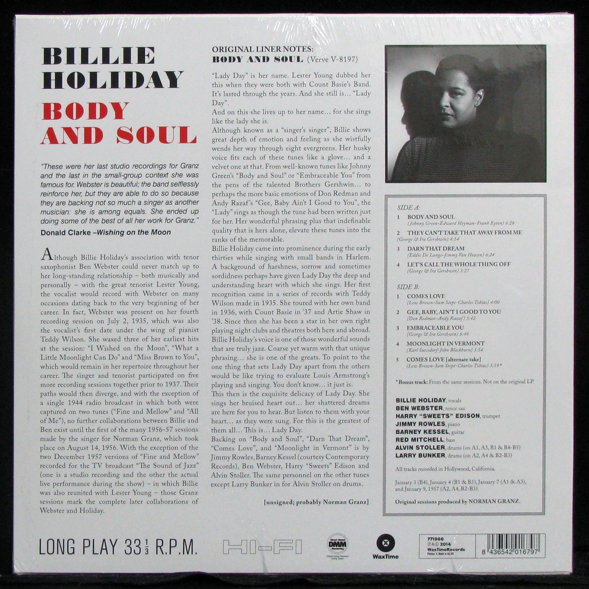 LP Billie Holiday — Body And Soul фото 2
