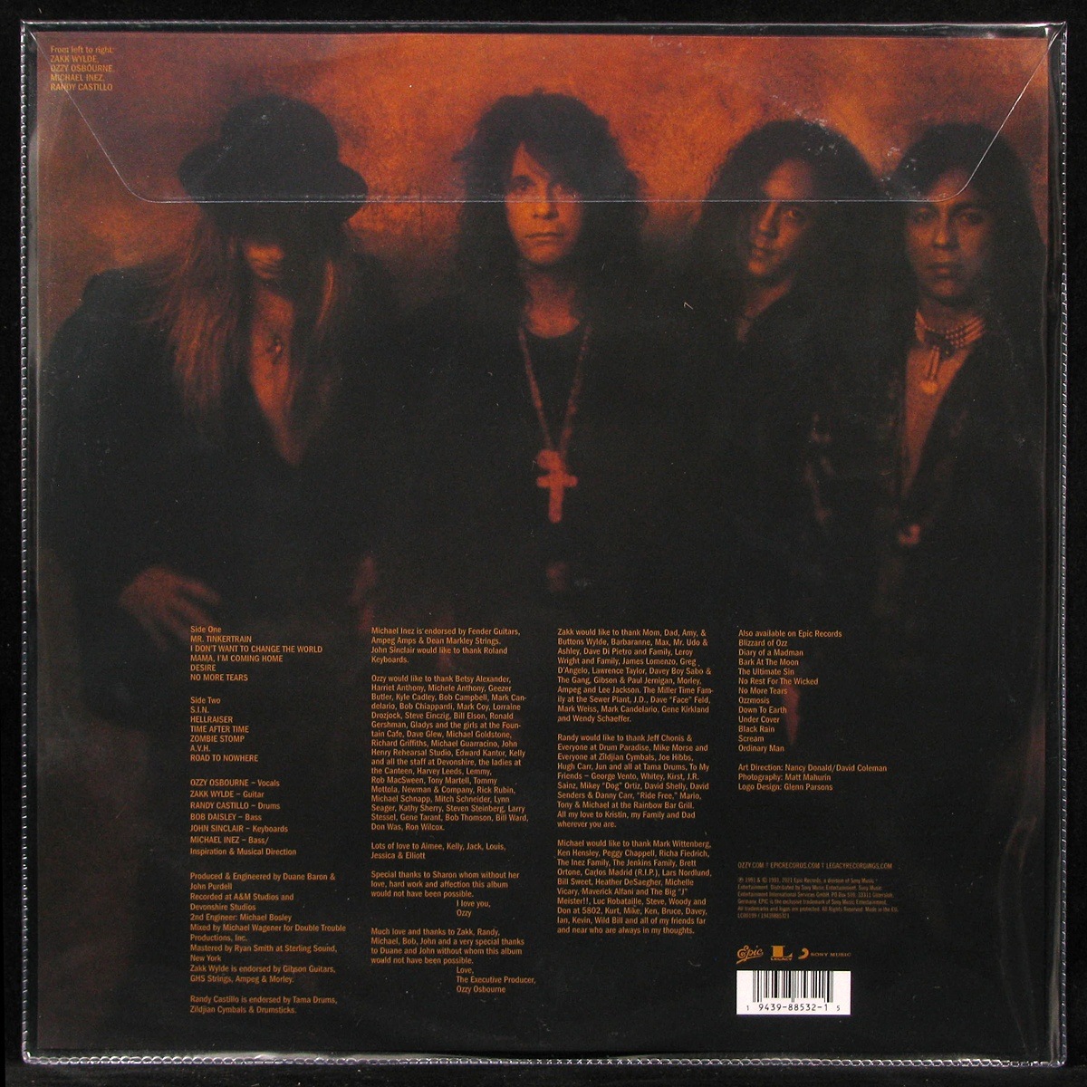 LP Ozzy Osbourne — No More Tears (picture disc) фото 2