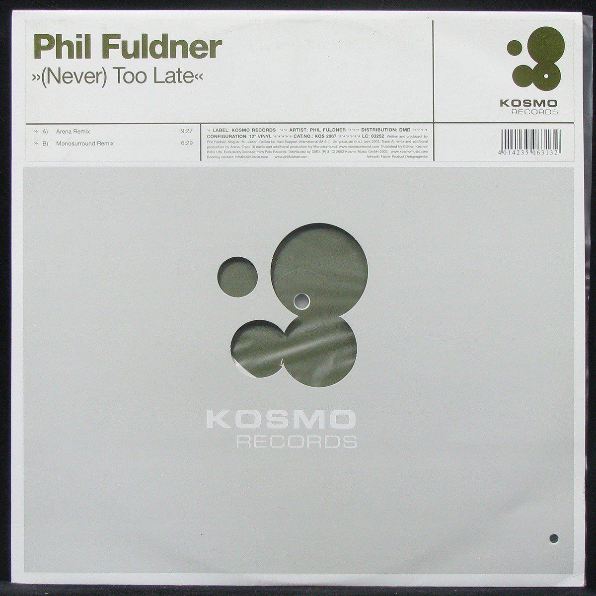 LP Phil Fuldner — (Never) Too Late (maxi) фото