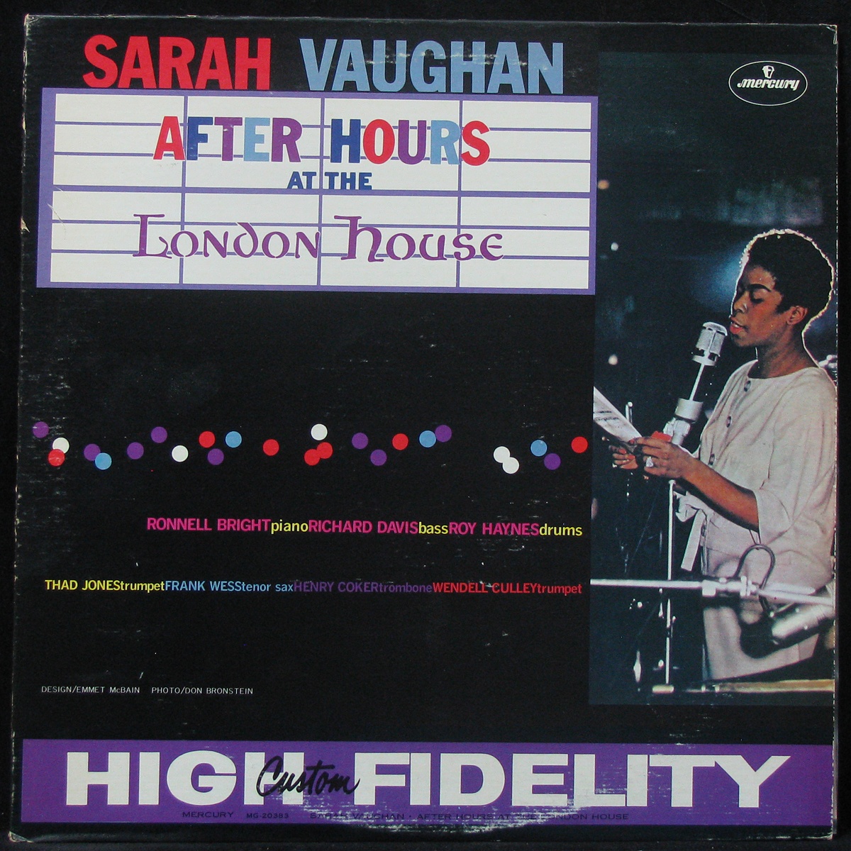 LP Sarah Vaughan — After Hours At The London House (mono) фото