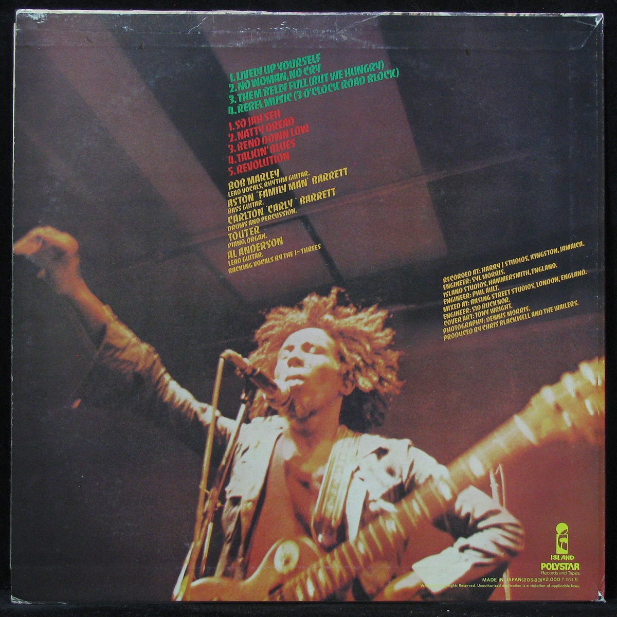 LP Bob Marley & The Wailers — Natty Dread (+ integral obi/insert) фото 2