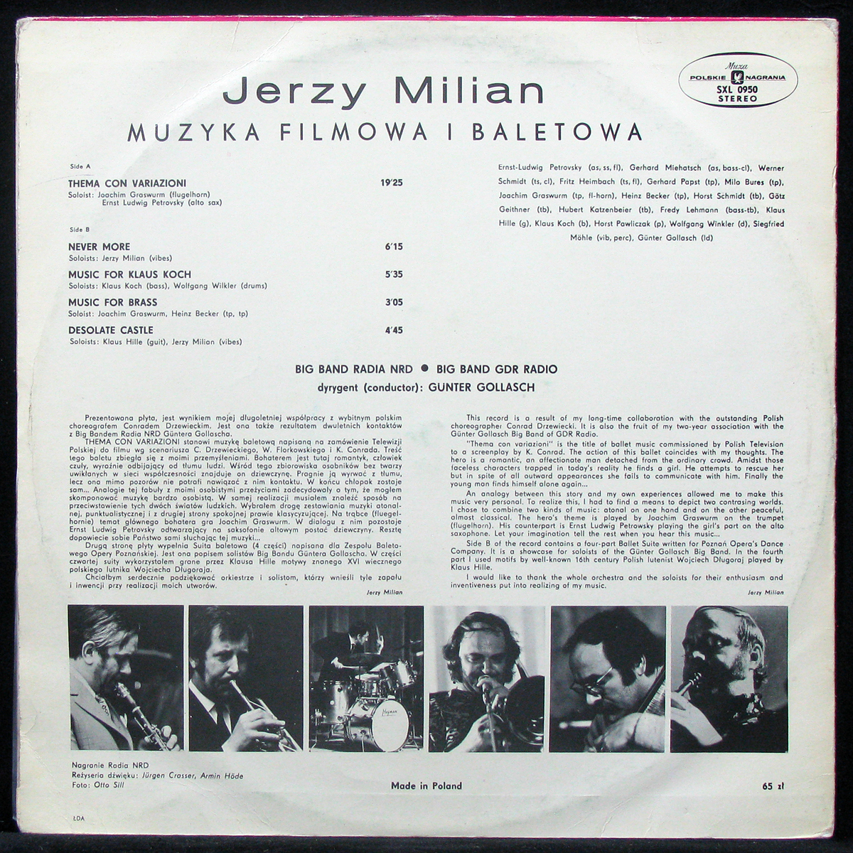 LP Jerzy Milian — Muzyka Baletowa I Filmowa фото 2