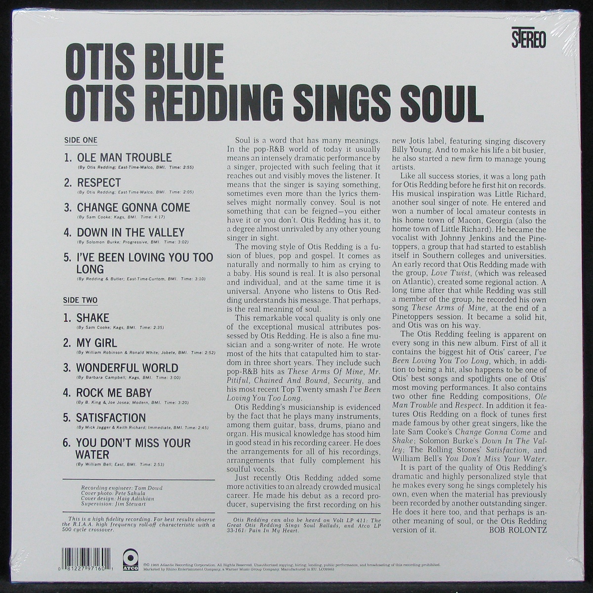 LP Otis Redding — Otis Blue / Otis Redding Sings Soul (цветной винил) фото 2