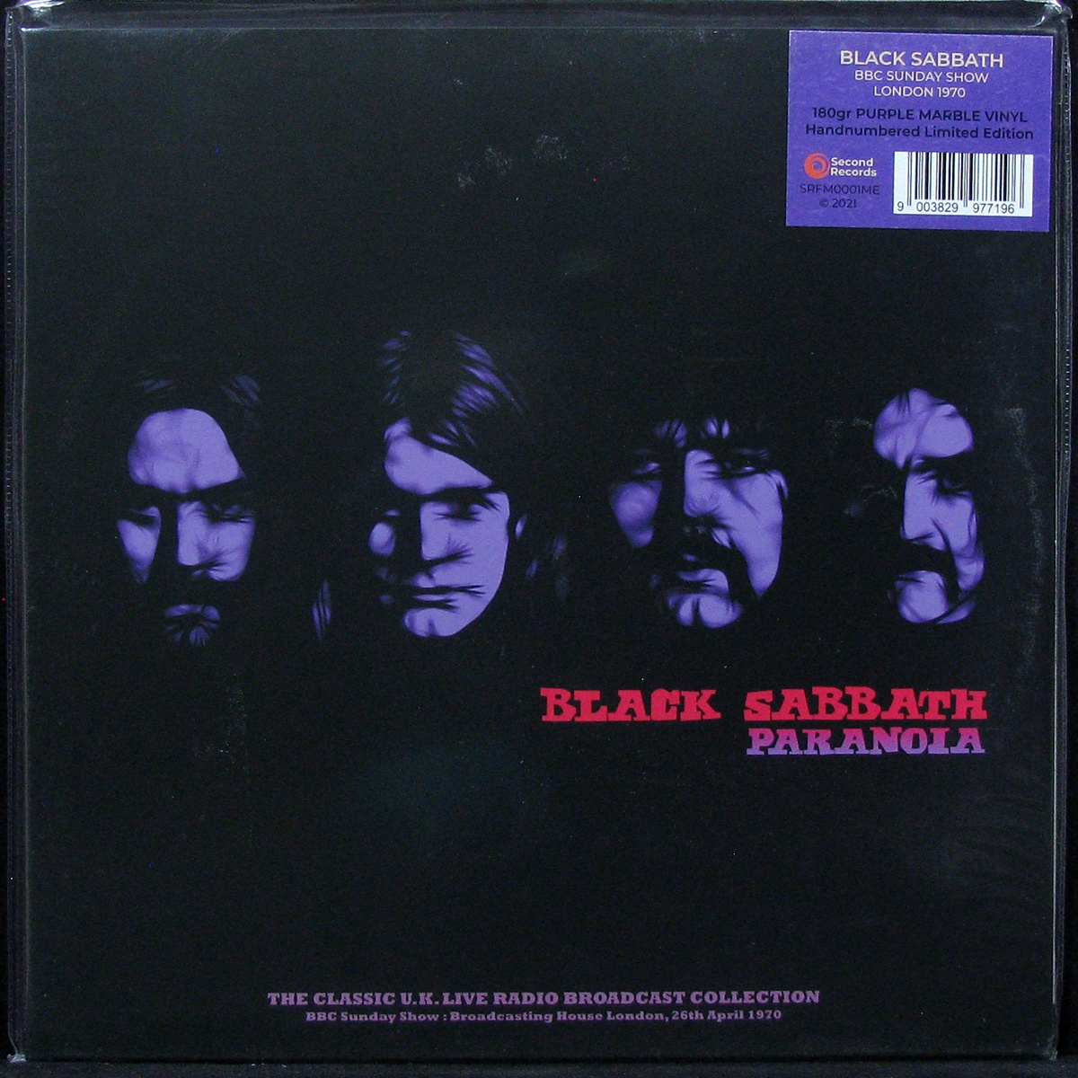 LP Black Sabbath — Paranoia (BBC Sunday Show : Broadcasting House London 26th April 1970) (coloured vinyl) фото