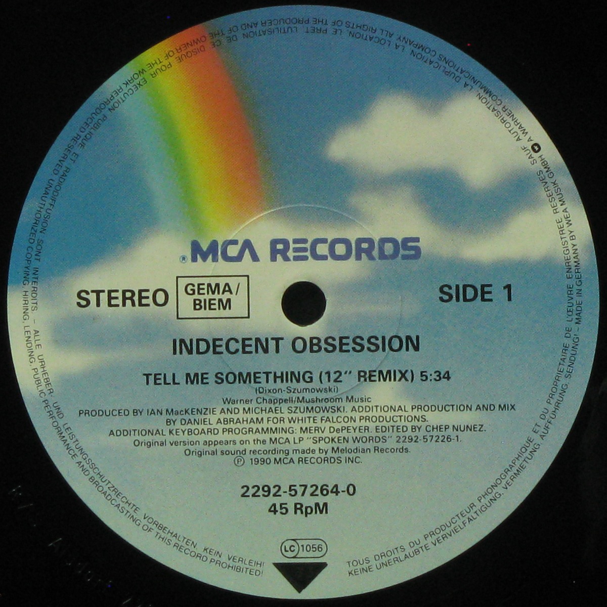 LP Indecent Obsession — Tell Me Something (maxi) фото 2