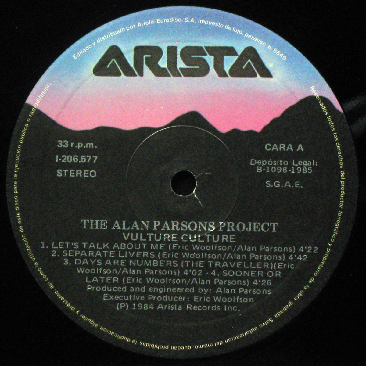 LP Alan Parsons Project — Vulture Culture фото 2