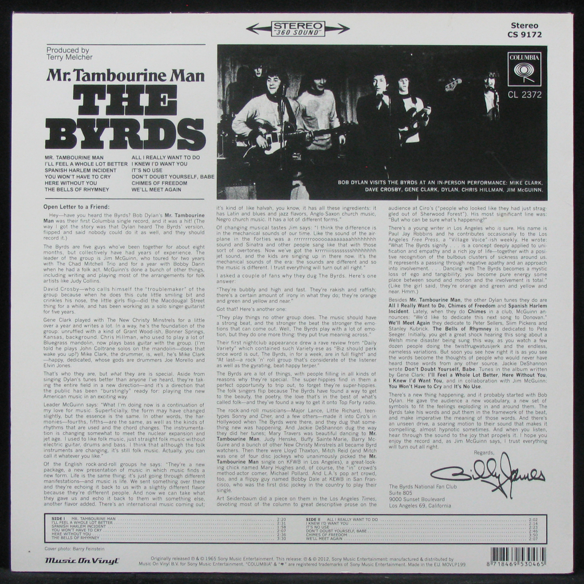 LP Byrds — Mr. Tambourine Man фото 2