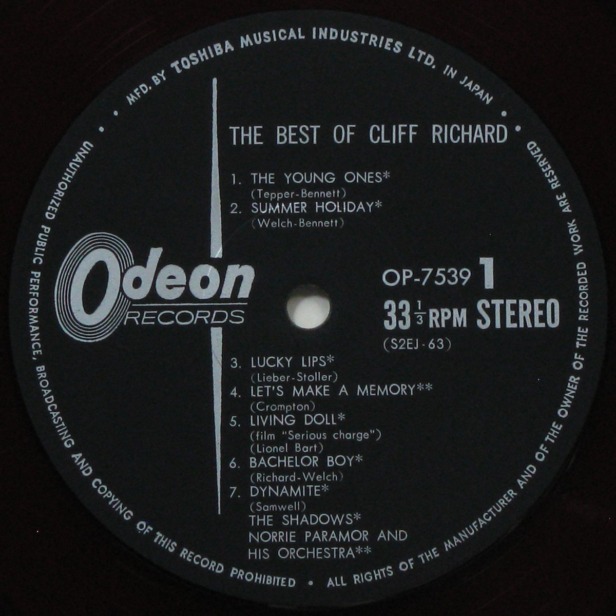 LP Cliff Richard — Best Of Cliff Richard (coloured vinyl) фото 3