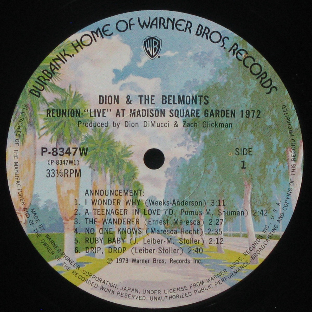 LP Dion & The Belmonts — Reunion - Live At Madison Square Garden 1972 фото 2