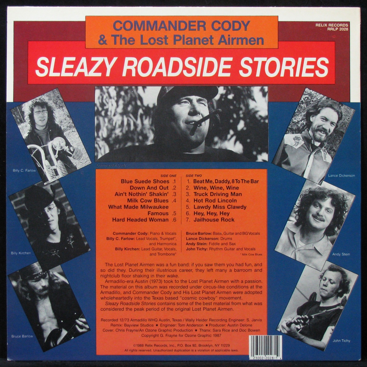 LP Commander Cody And His Lost Planet Airmen — Sleazy Roadside Stories фото 2