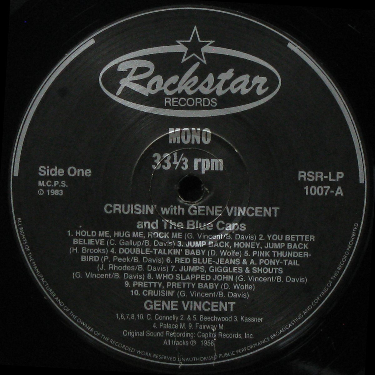 LP Gene Vincent — Cruisin' With (mono) фото 2