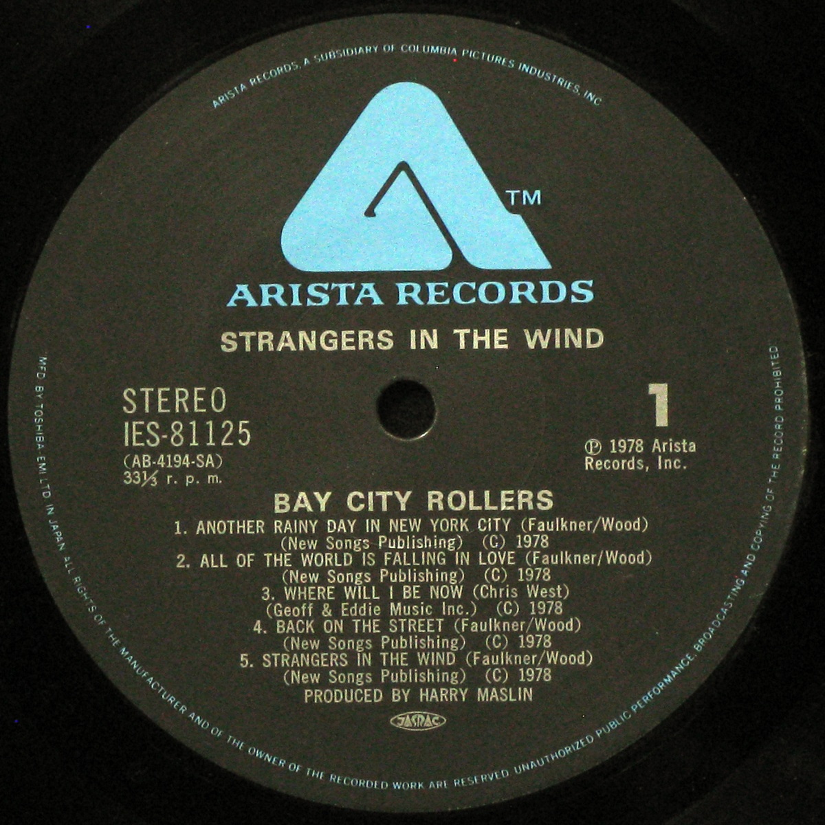 LP Bay City Rollers — Strangers In The Wind (+ obi) фото 2