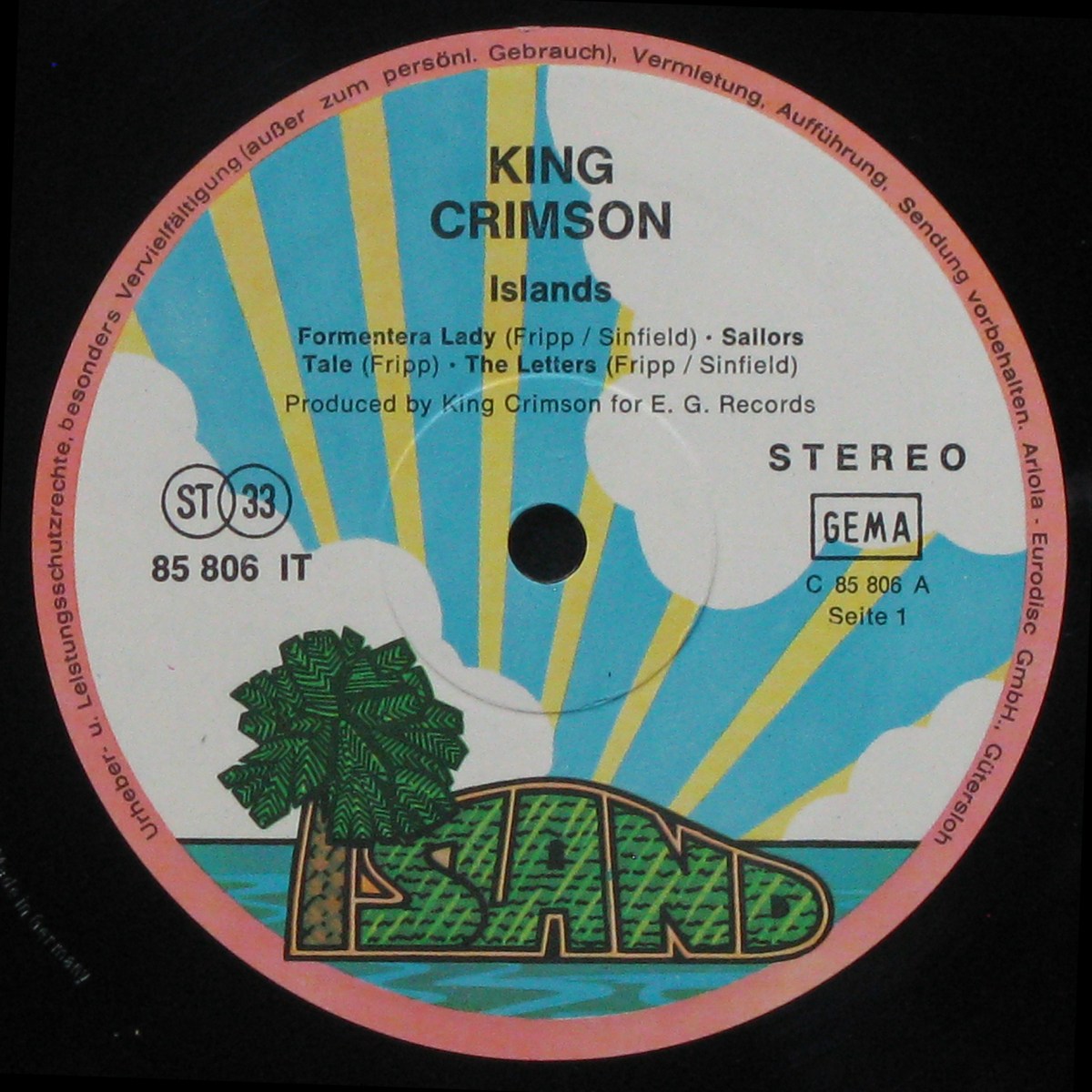 LP King Crimson — Islands фото 3