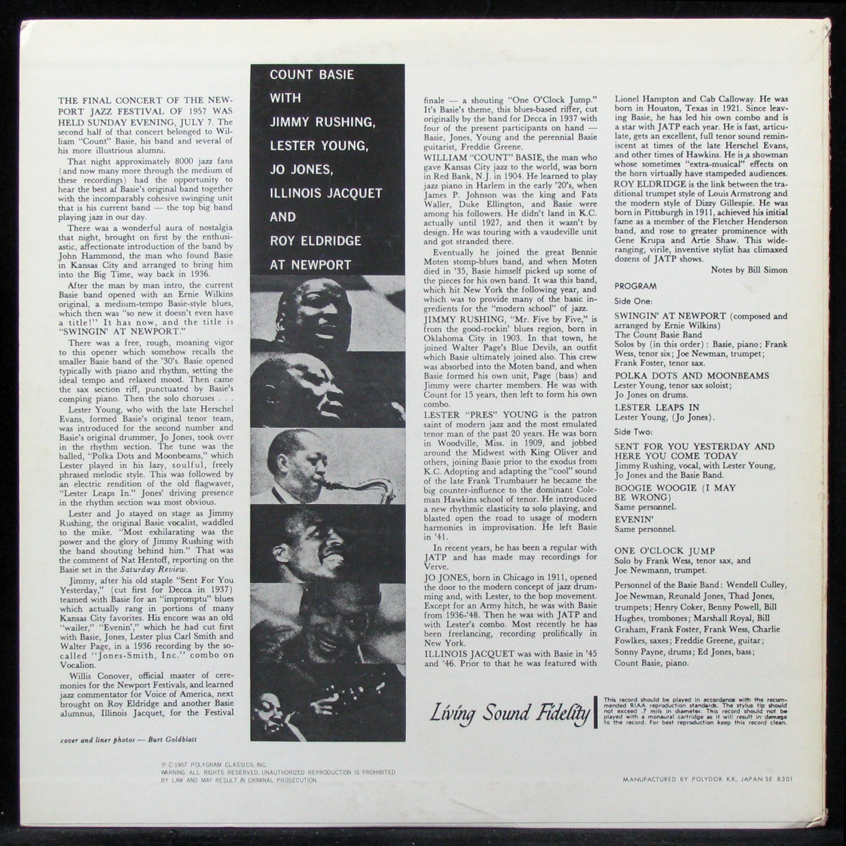 LP Count Basie — At Newport (mono) фото 2
