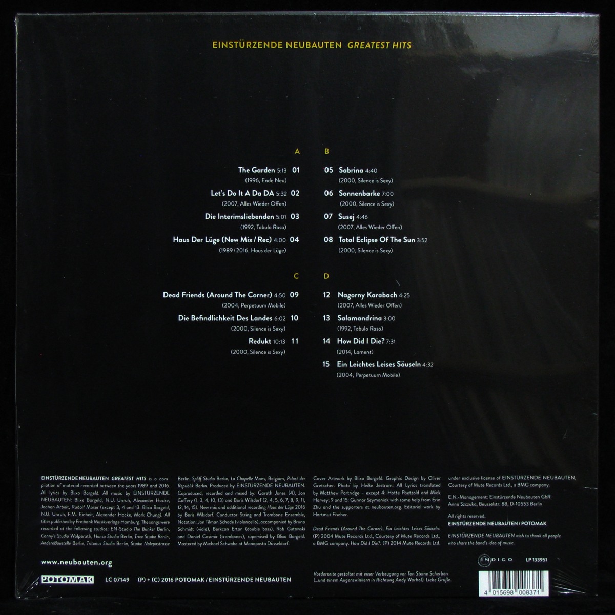 LP Einstuerzende Neubauten — Greatest Hits (2LP) фото 2