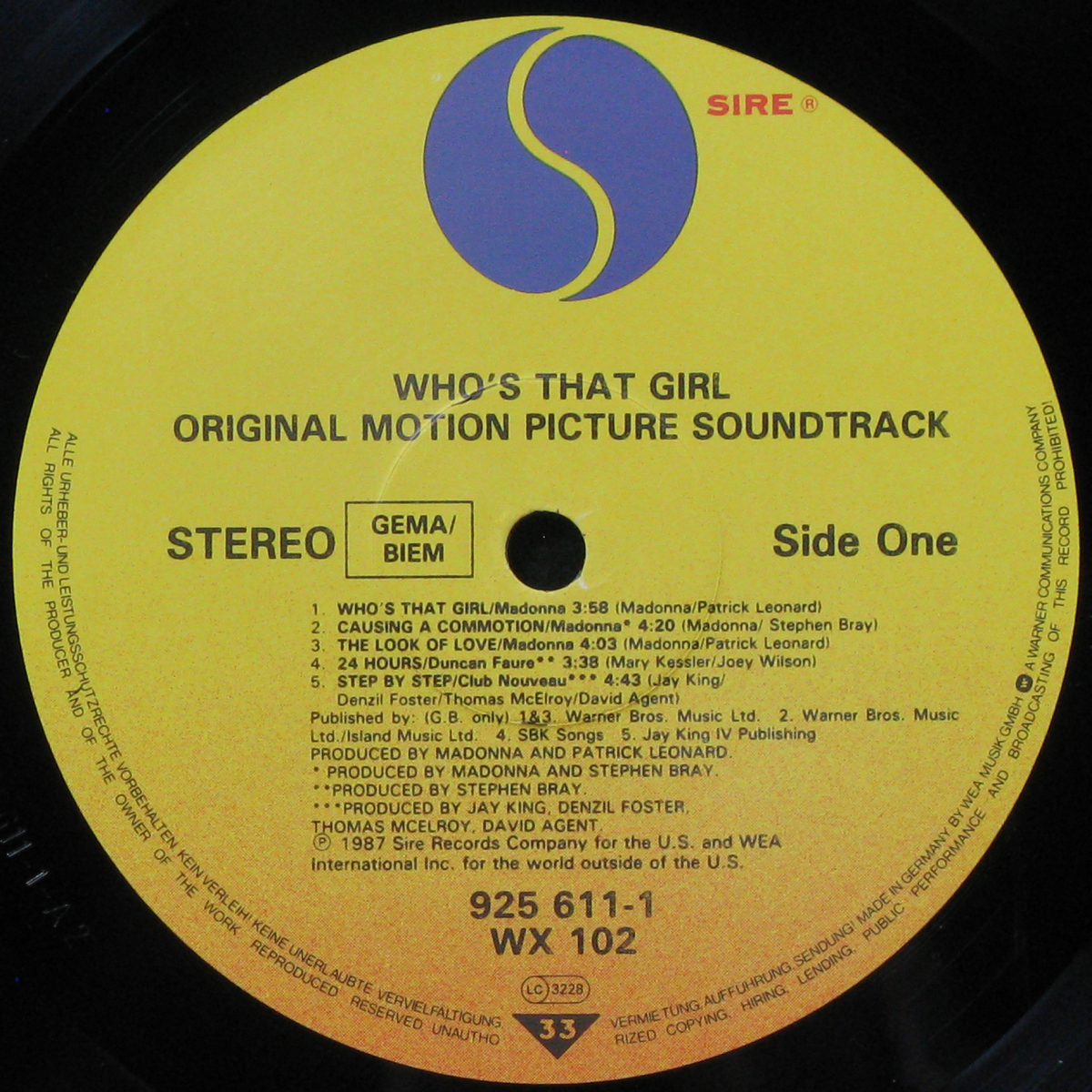 LP Madonna — Who's That Girl (Original Motion Picture Soundtrack) фото 2