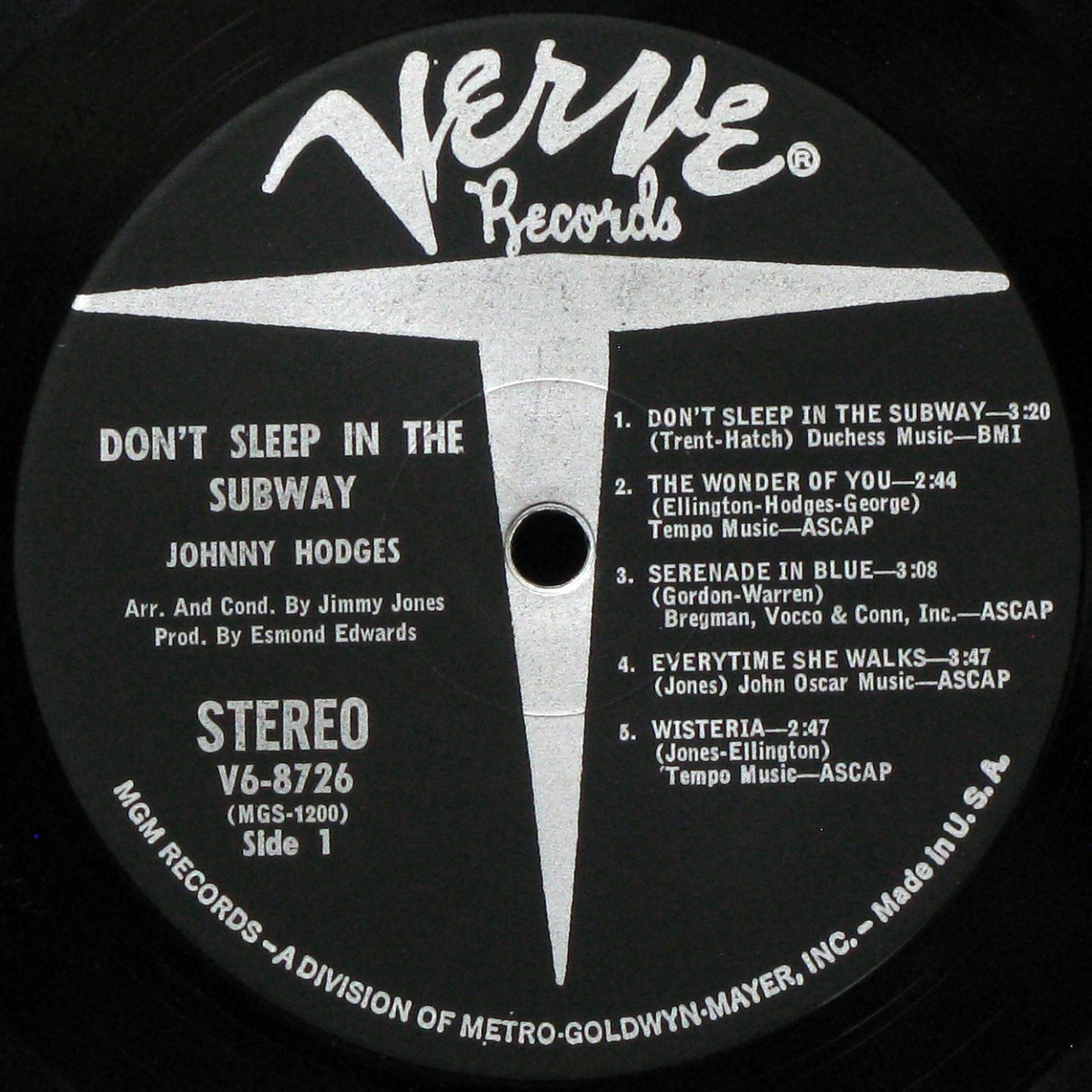 LP Johnny Hodges — Don't Sleep In The Subway фото 4