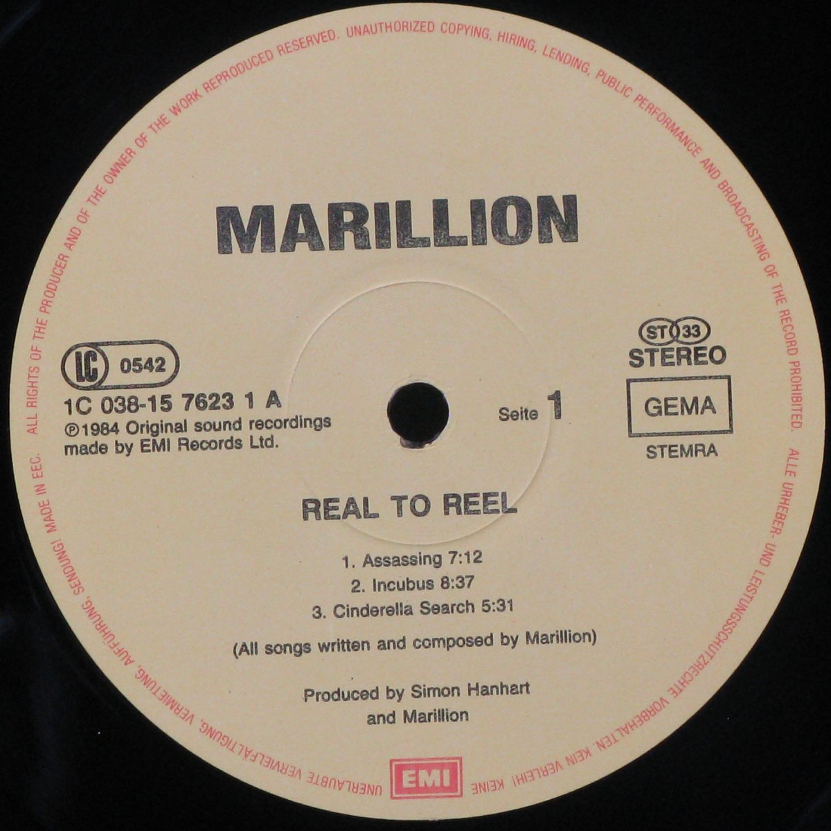 LP Marillion — Real To Reel фото 2