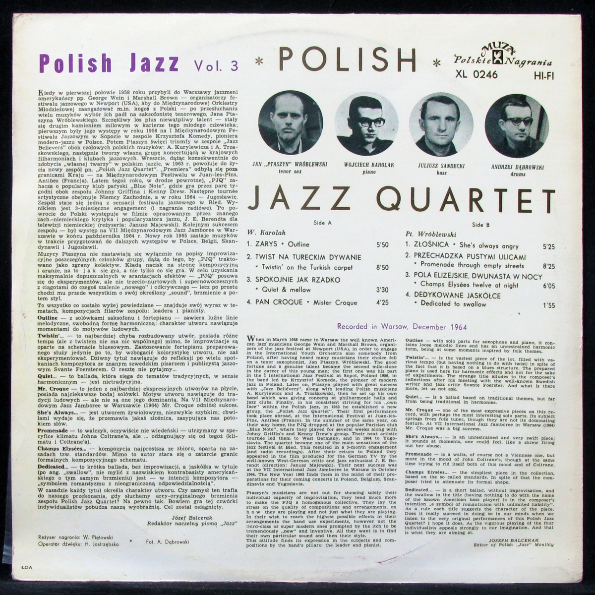 LP Polish Jazz Quartet — Polish Jazz Quartet фото 2