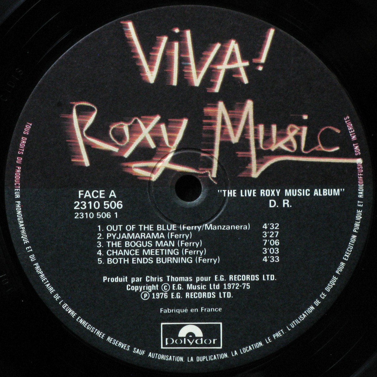LP Roxy Music — Viva! Roxy Music фото 2