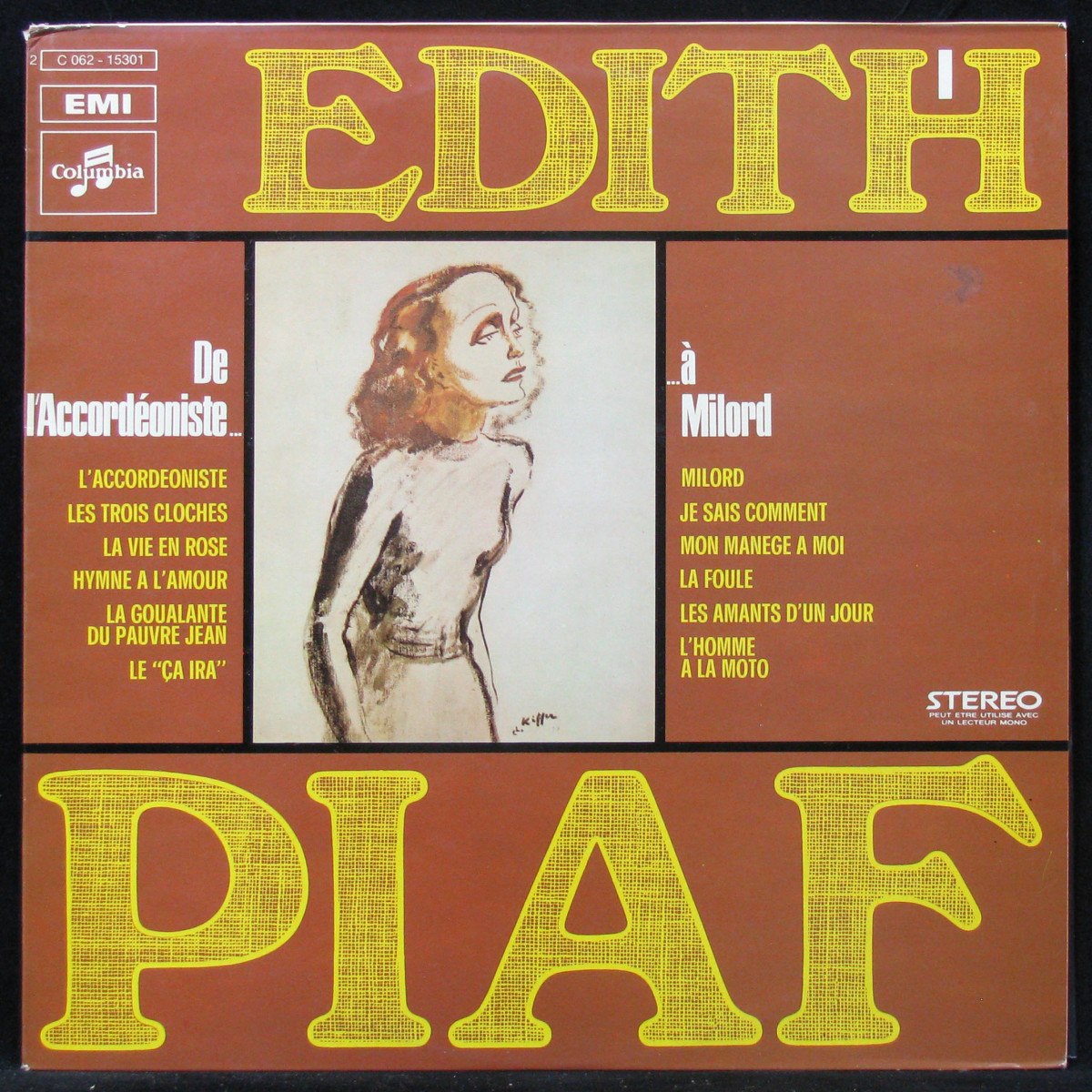 LP Edith Piaf — De L'Accordeoniste A Milord - Vol. 1 фото