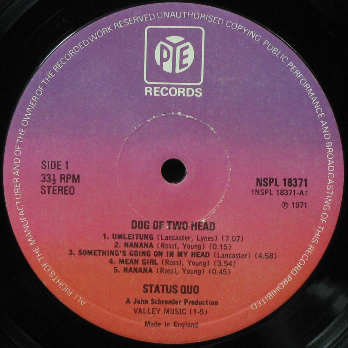 LP Status Quo — Dog Of Two Head (coloured vinyl) фото 2