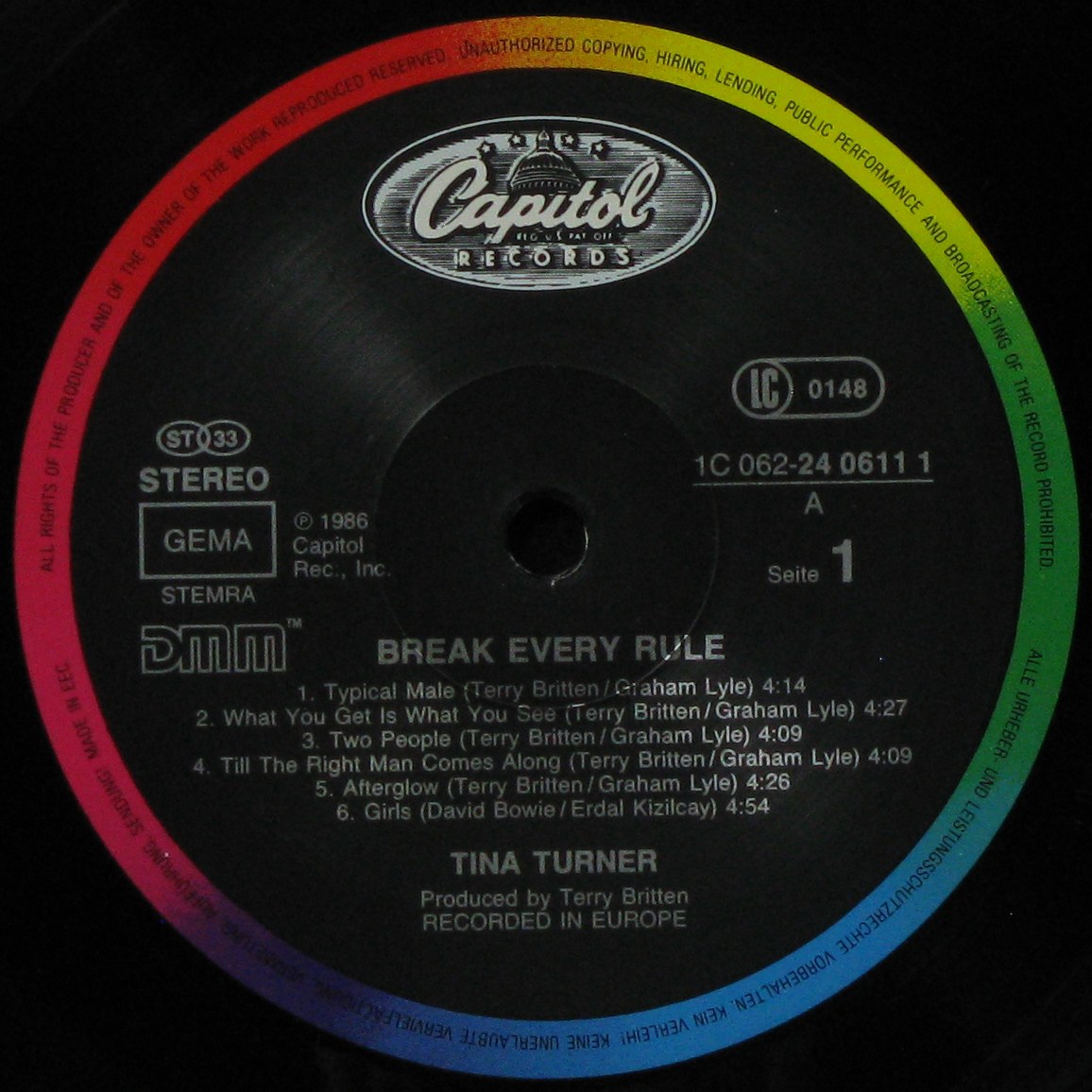 LP Tina Turner — Break Every Rule фото 2