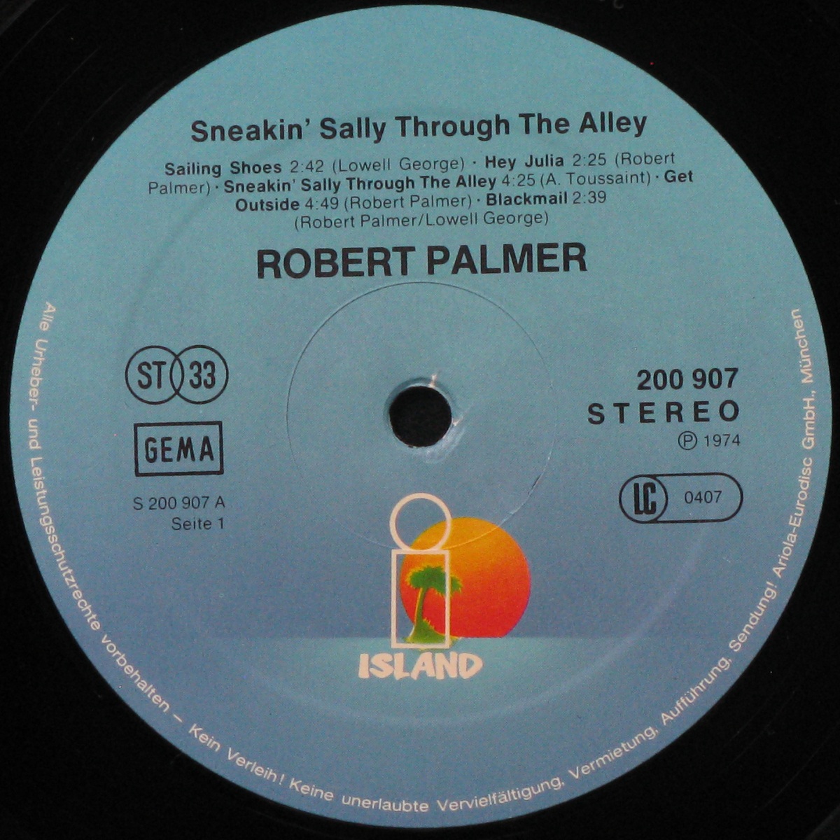 LP Robert Palmer — Sneakin' Sally Through The Alley фото 2