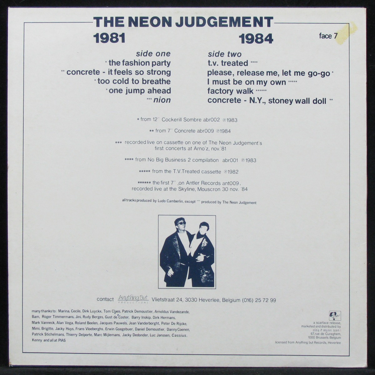 LP Neon Judgement — 1981 1984 фото 2