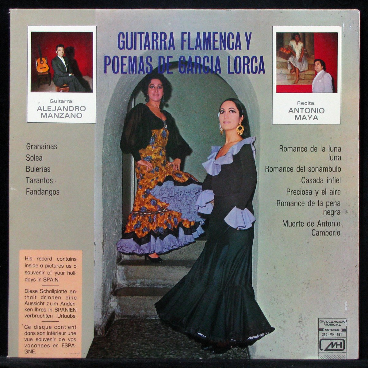 LP Alejandro Manzano / Antonio Maya — Guitarra Flamenca Y Poemas De Garcia Lorca (+ poster) фото