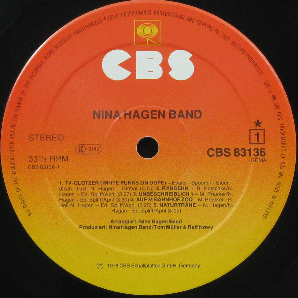LP Nina Hagen Band — Nina Hagen Band фото 2