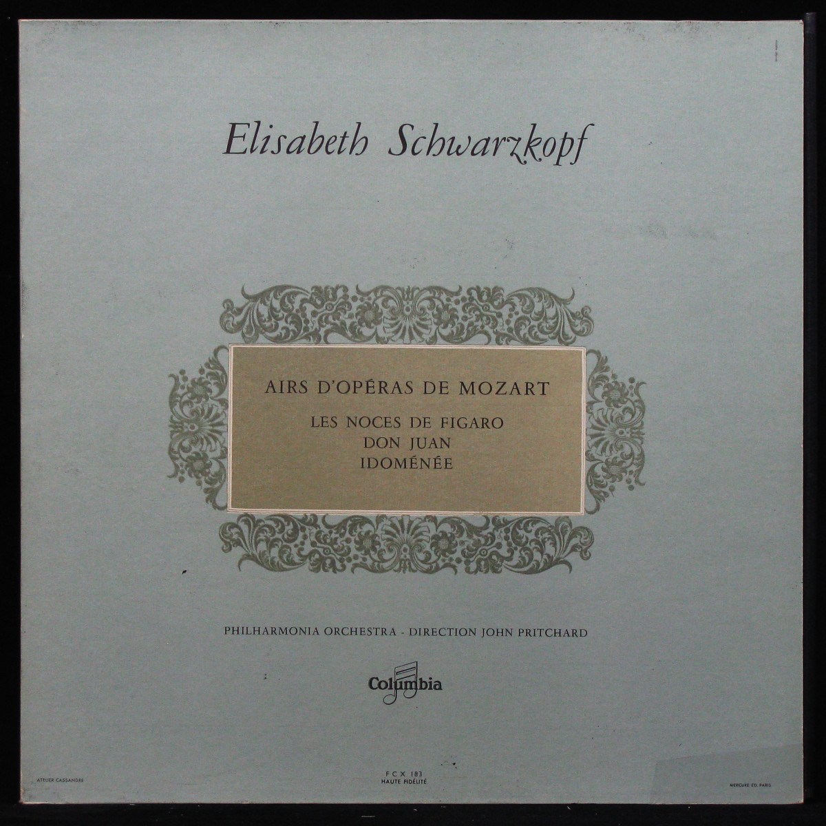 LP Elisabeth Schwarzkopf — Airs D'Operas De Mozart (mono, + booklet) фото