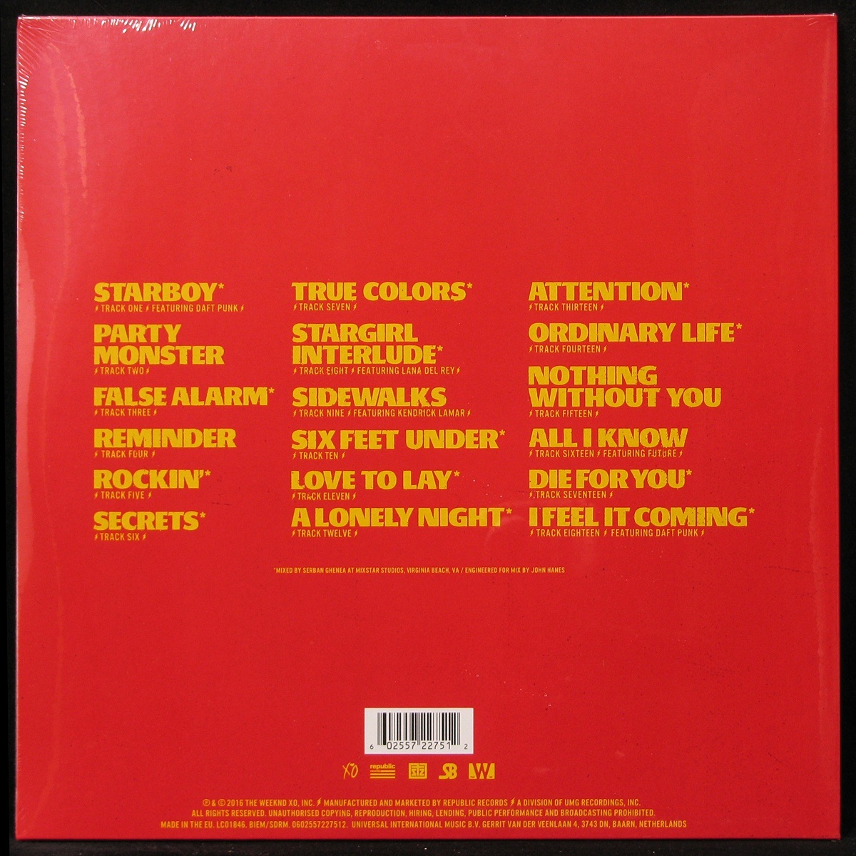 LP Weeknd — Starboy (2LP, coloured vinyl) фото 2