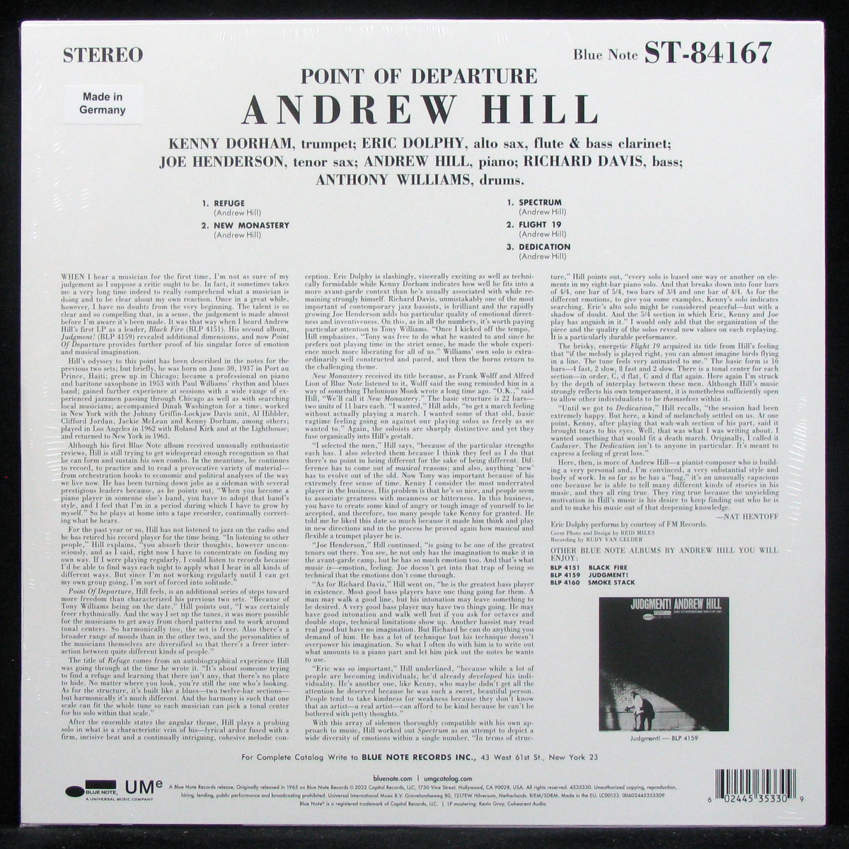 LP Andrew Hill — Point Of Departure фото 2