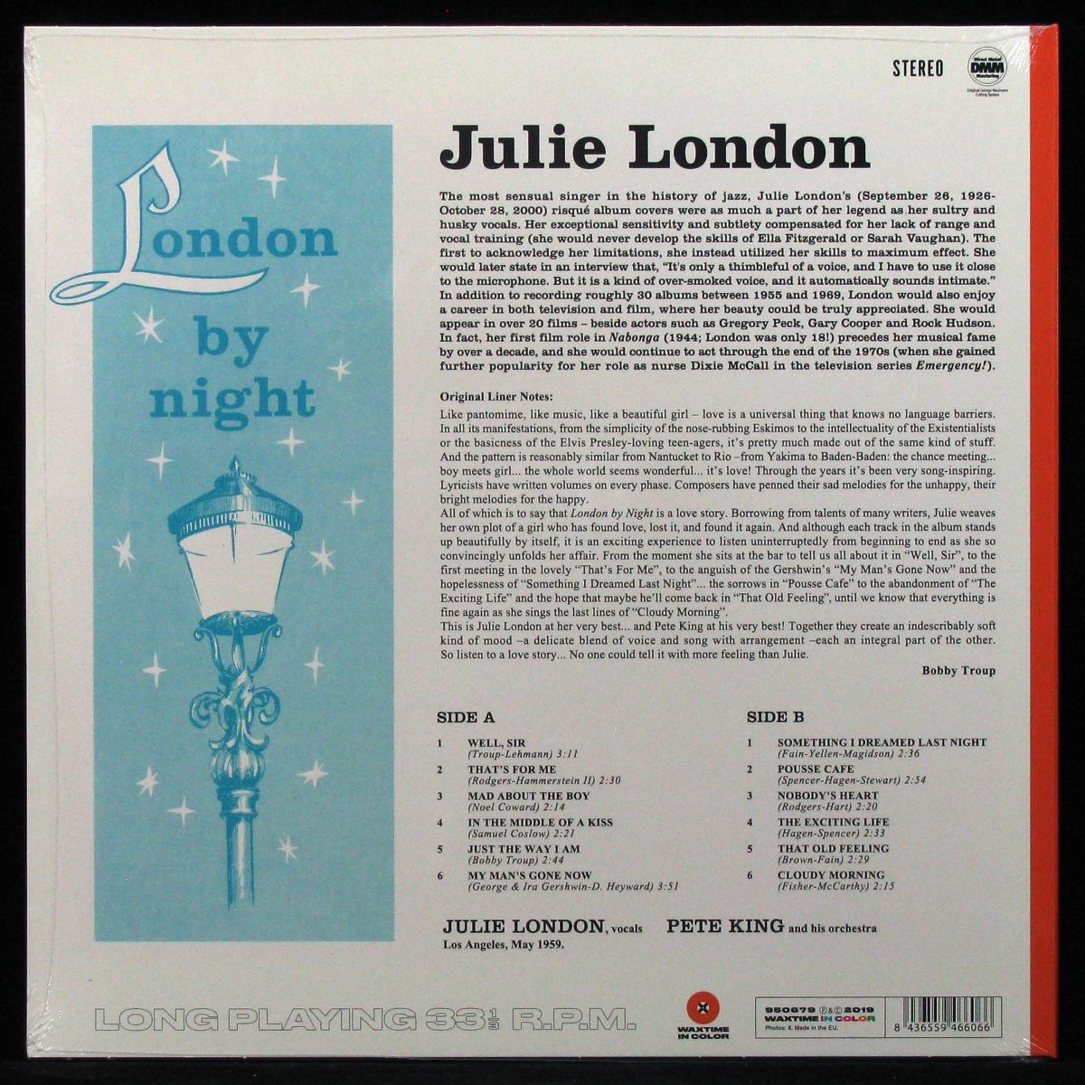 LP Julie London — London By Night (coloured vinyl) фото 2