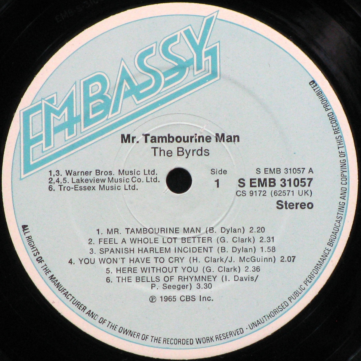 LP Byrds — Mr. Tambourine Man фото 2